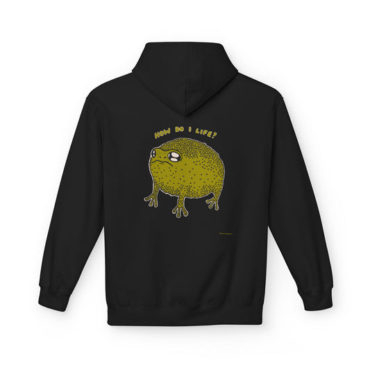 “How Do I Life?” Hoodie 🐸 Existential Amphibian Edition