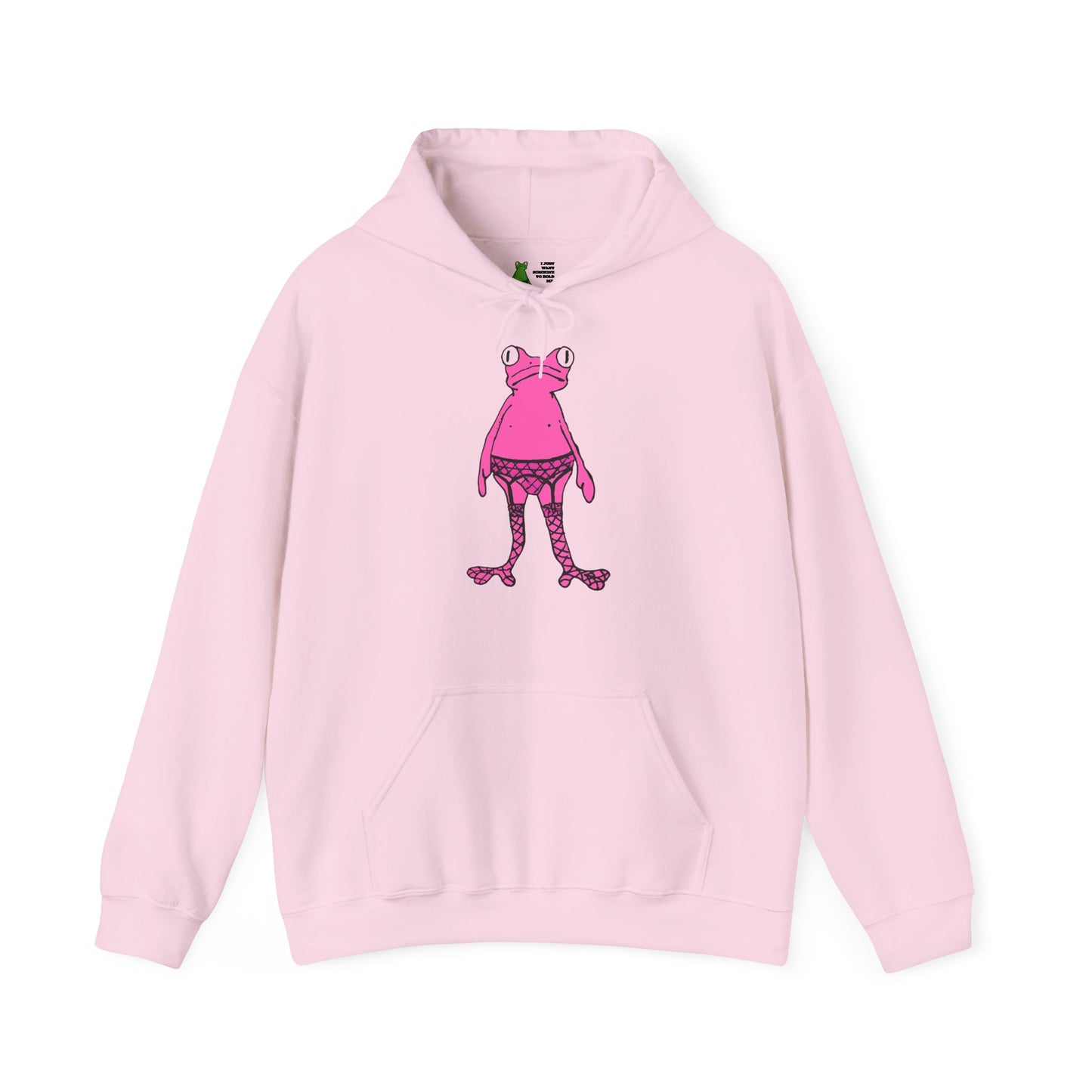Hot Pink Frog in Fishnets: Unisex Heavy Blend™ Hooded Sweatshirt