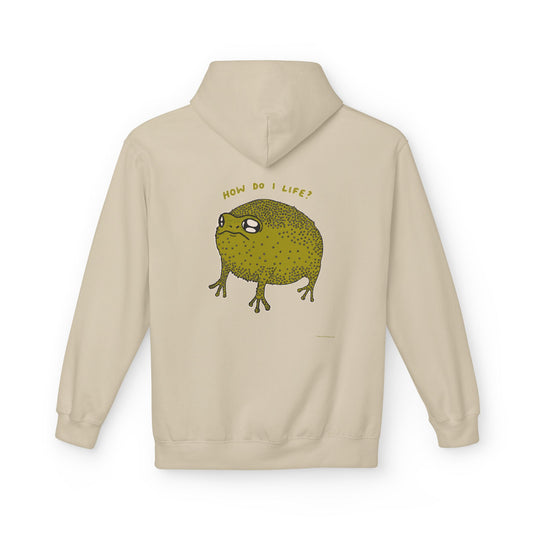 “How Do I Life?” Hoodie 🐸 Existential Amphibian Edition