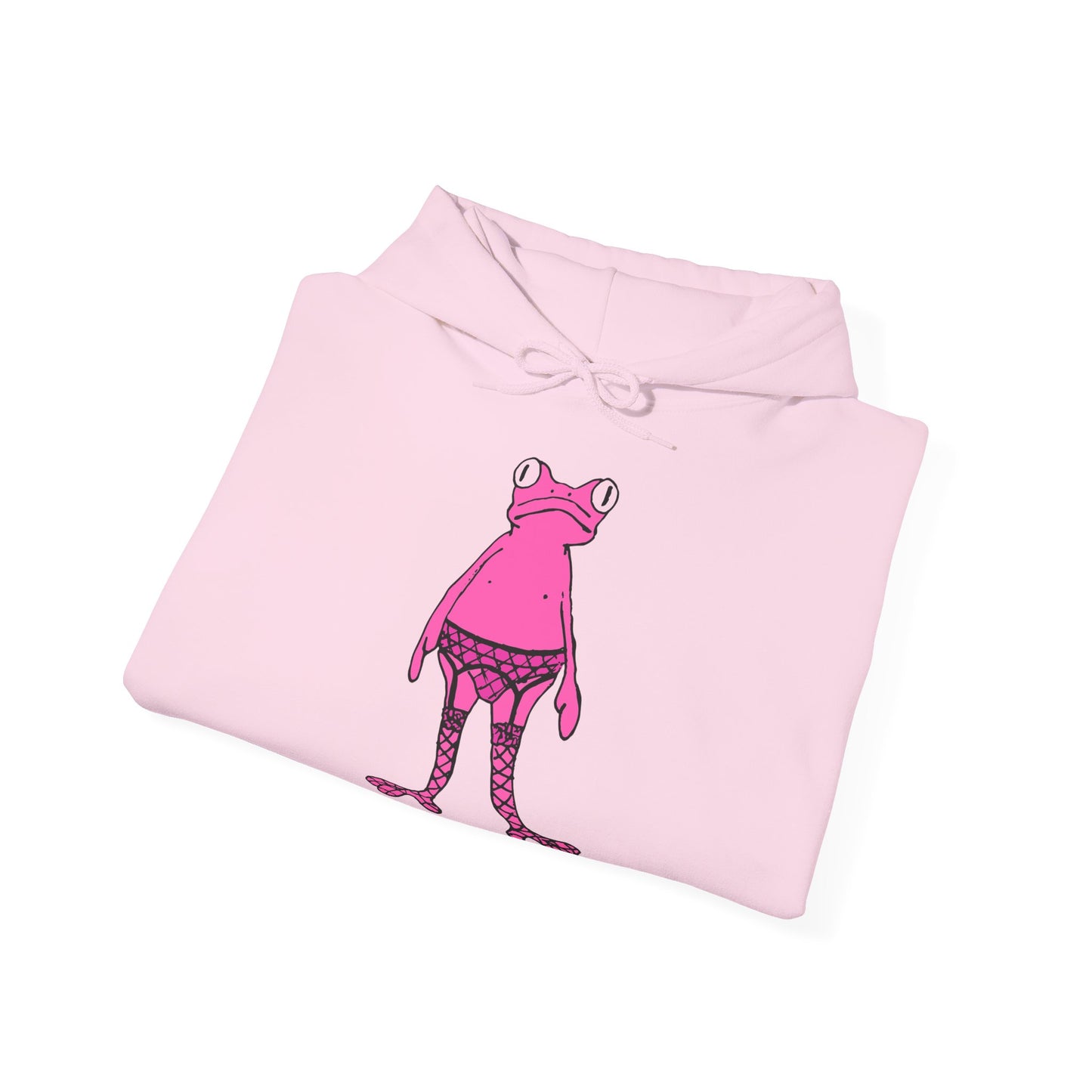 Hot Pink Frog in Fishnets: Unisex Heavy Blend™ Hooded Sweatshirt